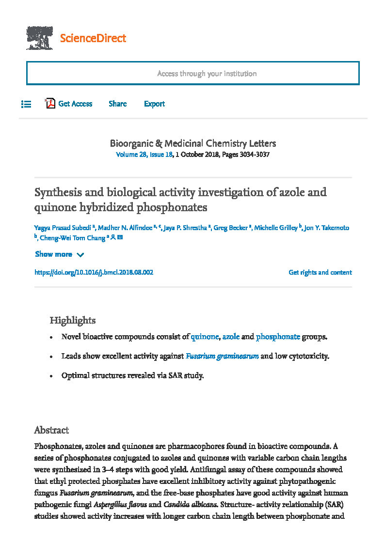 Synthesis and biological activity invesybridized phosphonates ScienceDirect