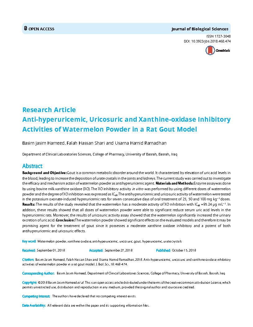 Anti hyperuricemic Uricosuric and Xanthine oxidase Inhibitory