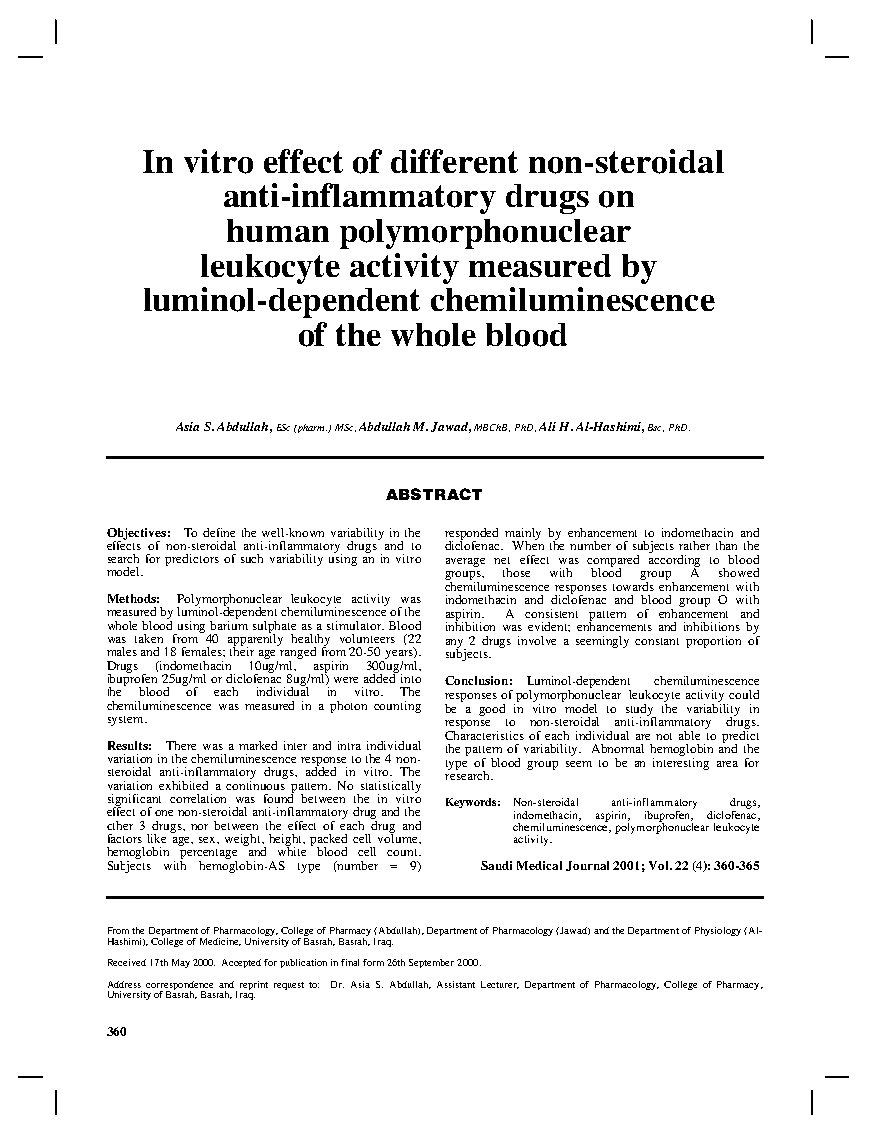 In vitro effect of different non steroidal